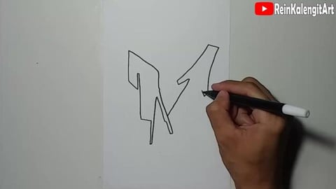 Drawing Graffiti Letter N