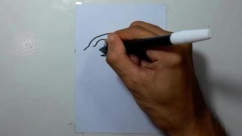 Drawing Angry Piranha Fish Graffiti 1 #shorts
