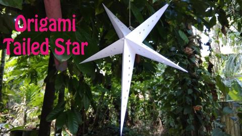 TAILED STAR | CHRISTMAS LANTERN using Paper | Origami tut...