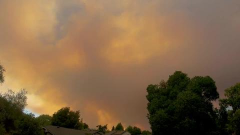 California wildfire smoke sunset timelapse.