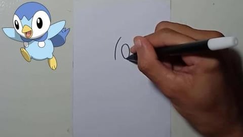 DRAW POKEMON PIPLUP #SHORTS