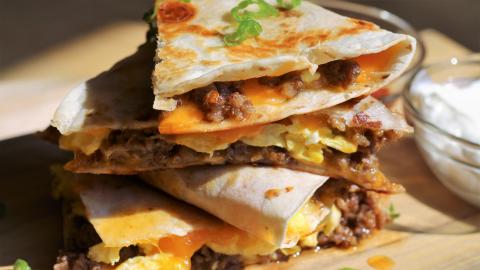 Breakfast Quesadilla |  It's Only Food with Chef John Pol...