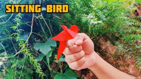 Sitting Bird Origami | Origami tutorial | Paper craft