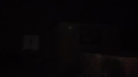 Creepy abandoned military base at night