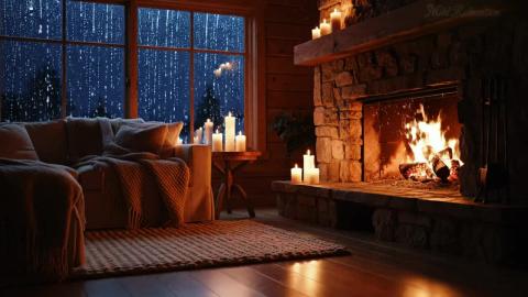 Soothing Music For Relaxation- Fireplace 