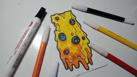 Drawing Cheese Eyed Graffiti Character