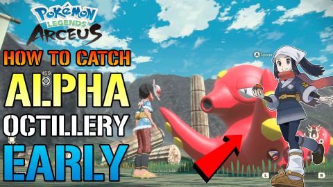 Pokemon Legends Arceus: How To Catch ALPHA octillery! Ear...