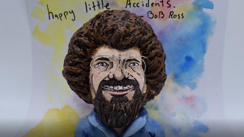 Bob Ross a Happy Little Potato