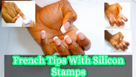 Easy French Nails Using Silicon Stamps.
