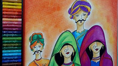 Village Folks of Rajasthan |  Sumana's Artwork