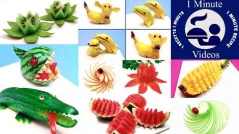 Top 10 Fruit & Vegetable Carving Tutorials from 1 Recette...