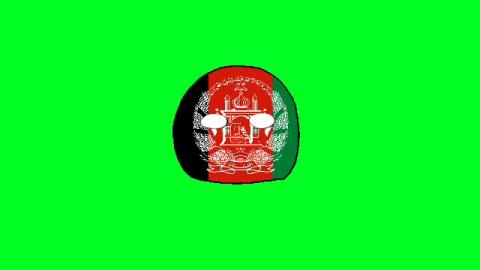 Blinking Afghanistan Ball Green Screen