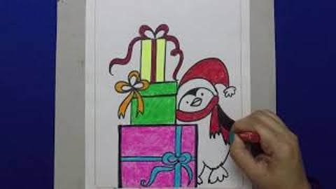 Christmas Penguin Drawing | Tutorial | Sumana's Artwork