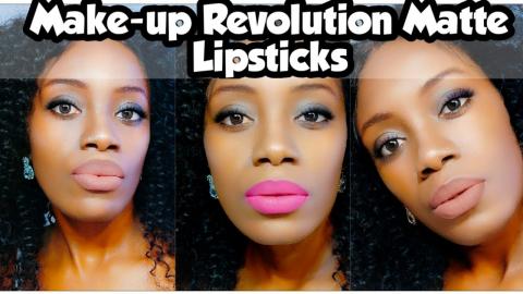 Make-up Revolution Matte Lipsticks Review(Try) On Dark Sk...