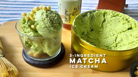3-Ingredient Homemade Matcha Ice Cream | No Churn, No mac...
