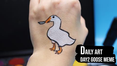 Daily Art: Day 2 Untitled Goose Game Painting