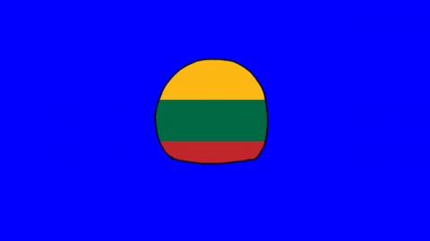 Spinning Lithuania Ball Blue Screen