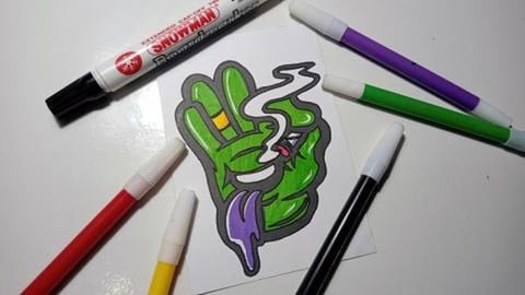 Drawing Graffiti Character Smoking Blunt