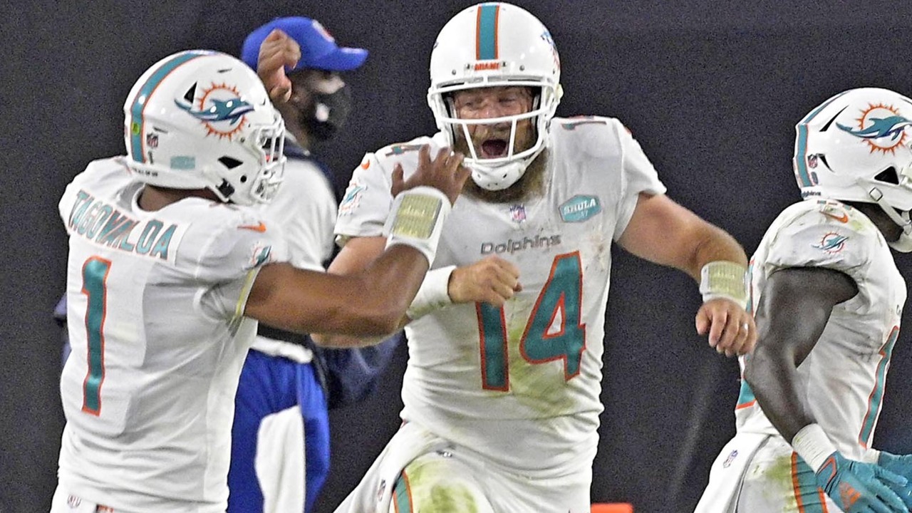 Tua Tagovailoa Rocks Ryan Fitzpatrick Jersey to Dolphins Presser