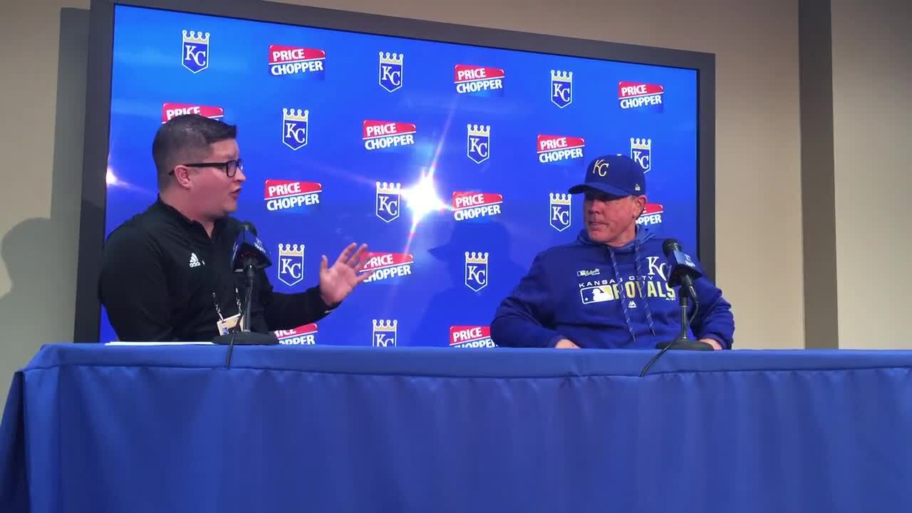 Costner Merrifield interviews Whit Merrifield at Kauffman Stadium