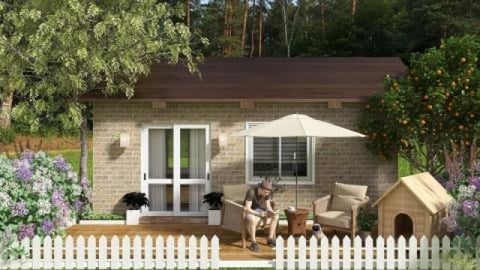 Modern Minimalist 20sqm Tiny Home w/ Fold Out Wall Bed w/...