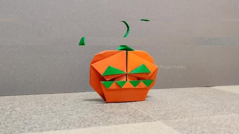 Origami Jack O' Latern | Halloween origami | Origami tuto...