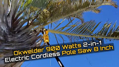 Okwelder 900W 2-in-1 Cordless Pole Saw Review — 8 Inch ...