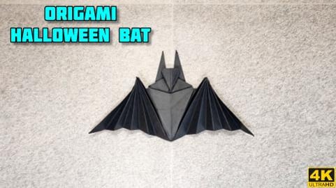 Origami Bat | Halloween Origami | Origami tutorial | Pape...