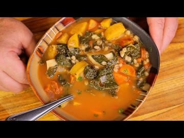 Barley Vegetable Soup - what I eat in a day plant based v...