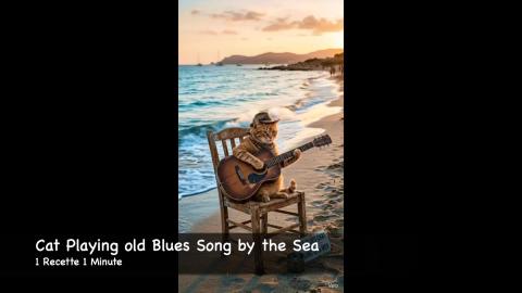 Cat Playing Old Blues Song by the Sea - shorts