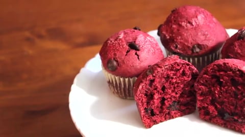Red Velvet Chocolate Chip Muffins | SweetTreats