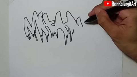 Drawing Grafiti Name Mhanif