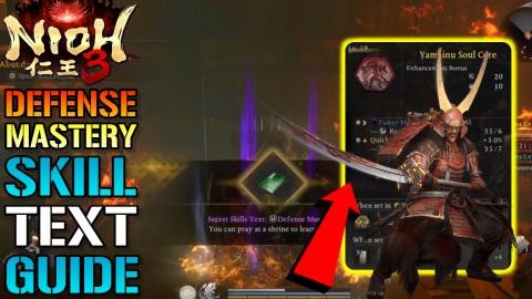 Nioh 3:  "Defense Mastery 1" Skills Text Guide! How To in...