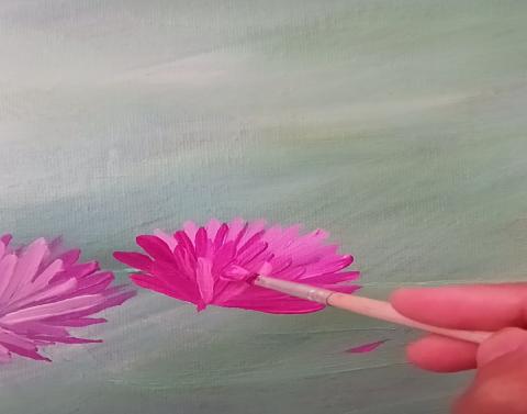 Acrylic Painting Asters Easy Flower Painting for Beginner...