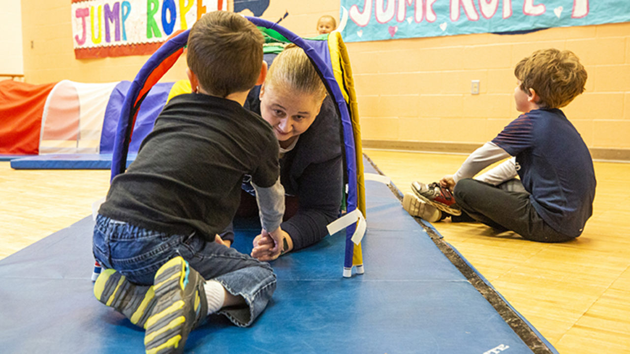 At Timber Drive Elementary, parents join in the PE class fun Raleigh