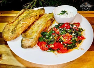 Tales and Flavours - Fried Stingray with Spinach