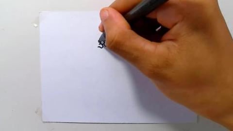 Drawing graffiti cartoon grandmother witch laughing short...