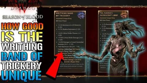 Diablo 4: "Writhing Band Of Trickery" Unique Ring! How Go...