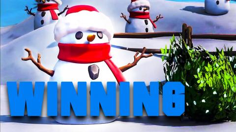 Winning A Fortnite Game as a Snowman!