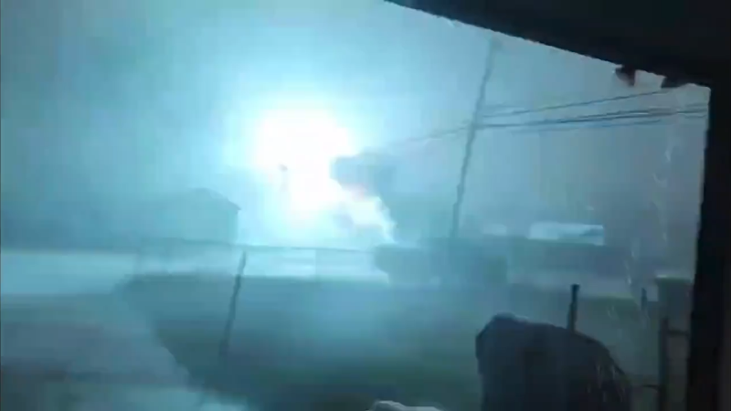 Power line explodes after tree falls during Michigan storm | AccuWeather