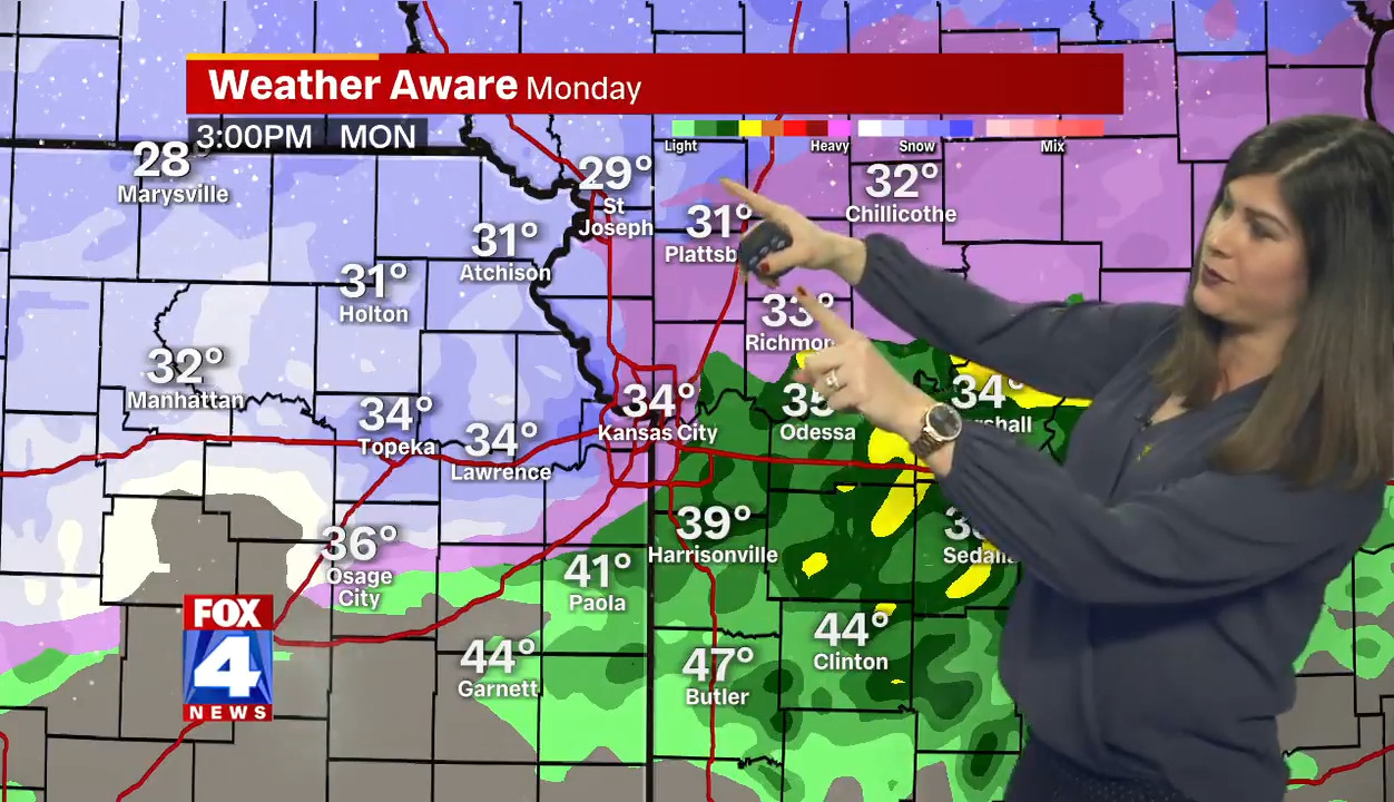 Kansas City to miss the heaviest snowfall from a winter storm passing