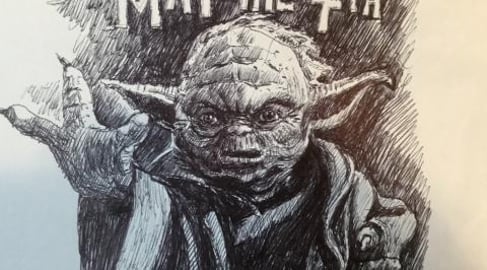 May the 4th be With You - My Ink sketch Timelapse of Yoda...
