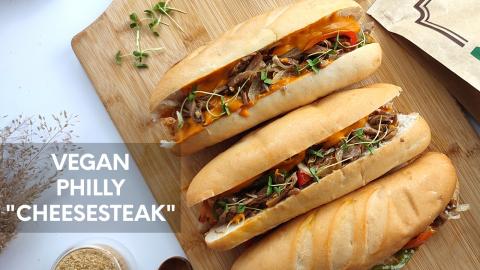 Vegan Philly Cheesesteak Sandwich