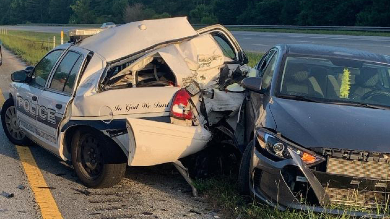 North Myrtle Beach police vehicle struck on dashcam | Myrtle Beach Sun News
