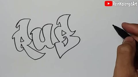 Drawing Grafiti Name Rubby