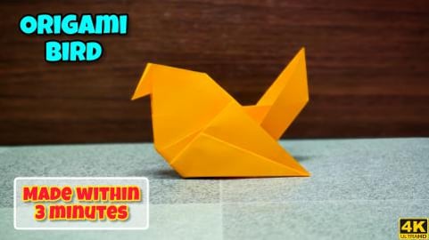3 Minute bird | Origami Bird | Origami tutorial | Paper c...