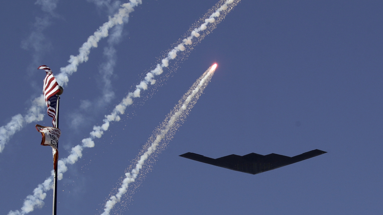 B2 Stealth Bomber flyover; Arrowhead Stadium, Kansas City 