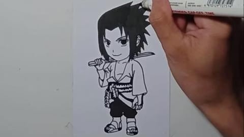 Drawing Anime CHIBI SASUKE SHIPPUDEN