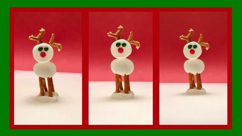 Red-Nosed Reindeer Made with Marshmallows and Pretzels / ...
