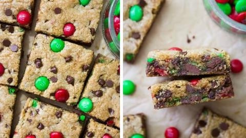 Baking Christmas M&M Bars